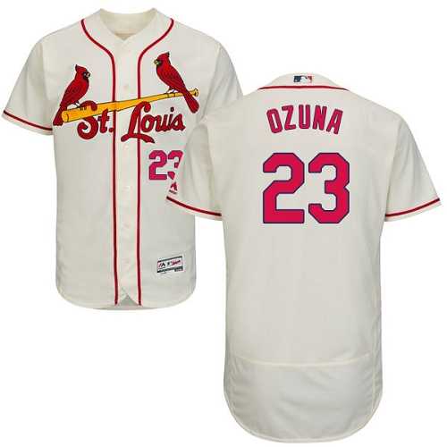 Men's St.Louis Cardinals #23 Marcell Ozuna Cream Flexbase Authentic Collection Stitched MLB