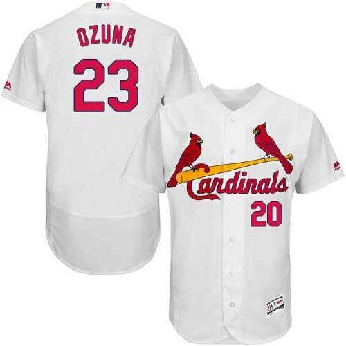 Men's St.Louis Cardinals #23 Marcell Ozuna White Flexbase Authentic Collection Stitched MLB