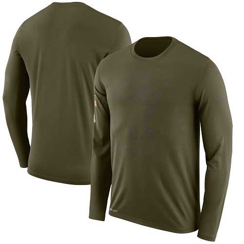 Men's Tampa Bay Buccaneers Nike Olive Salute to Service Sideline Legend Performance Long Sleeve T-Shirt