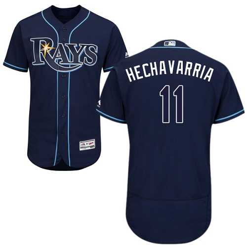 Men's Tampa Bay Rays #11 Adeiny Hechavarria Dark Blue Flexbase Authentic Collection Stitched MLB