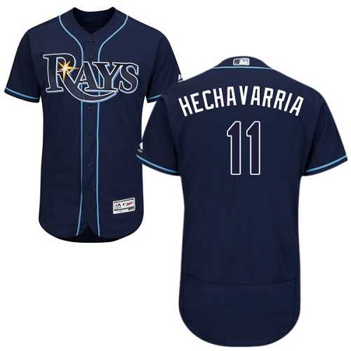 Men's Tampa Bay Rays #11 Adeiny Hechavarria Dark Blue Flexbase Authentic Collection Stitched MLB Men's Tampa Bay Rays #11 Adeiny Hechavarria Dark Blue Flexbase Authentic Collection Stitched MLB