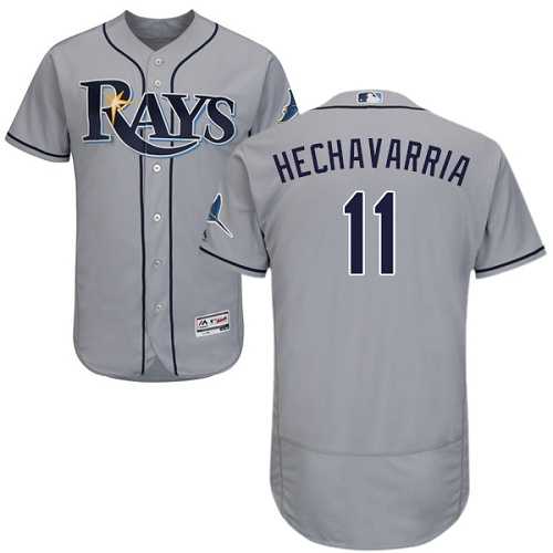 Men's Tampa Bay Rays #11 Adeiny Hechavarria Grey Flexbase Authentic Collection Stitched MLB