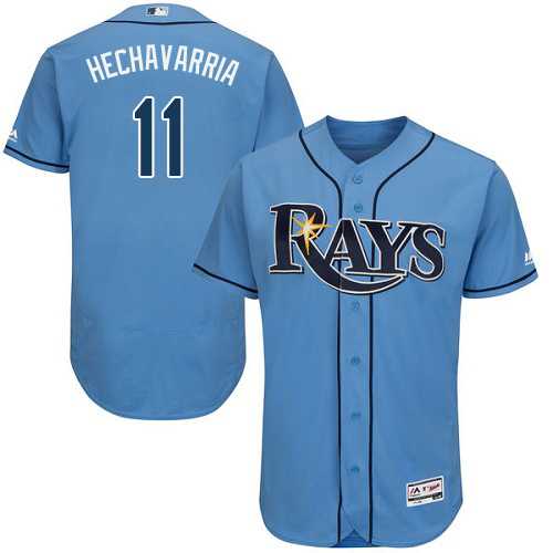 Men's Tampa Bay Rays #11 Adeiny Hechavarria Light Blue Flexbase Authentic Collection Stitched MLB