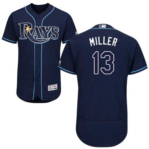 Men's Tampa Bay Rays #13 Brad Miller Dark Blue Flexbase Authentic Collection Stitched MLB