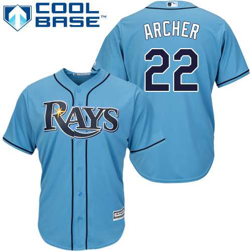 Men's Tampa Bay Rays #22 Chris Archer Light Blue New Cool Base Stitched MLB Men's Tampa Bay Rays #22 Chris Archer Light Blue New Cool Base Stitched MLB