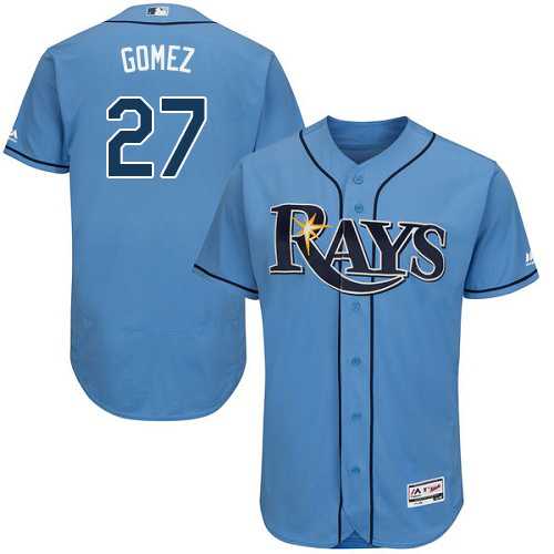 Men's Tampa Bay Rays #27 Carlos Gomez Light Blue Flexbase Authentic Collection Stitched MLB Men's Tampa Bay Rays #27 Carlos Gomez Light Blue Flexbase Authentic Collection Stitched MLB