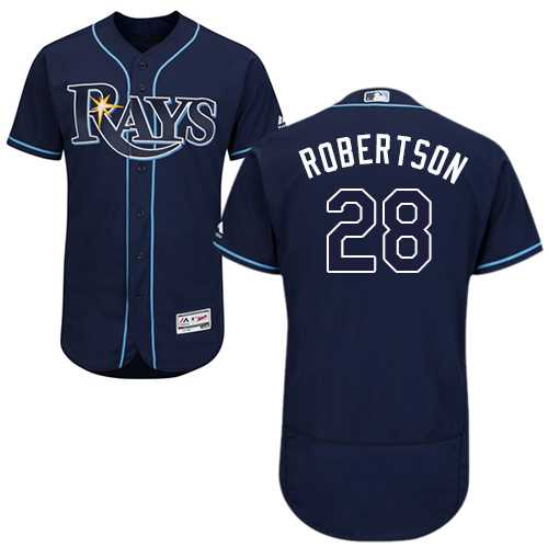 Men's Tampa Bay Rays #28 Daniel Robertson Dark Blue Flexbase Authentic Collection Stitched MLB Men's Tampa Bay Rays #28 Daniel Robertson Dark Blue Flexbase Authentic Collection Stitched MLB