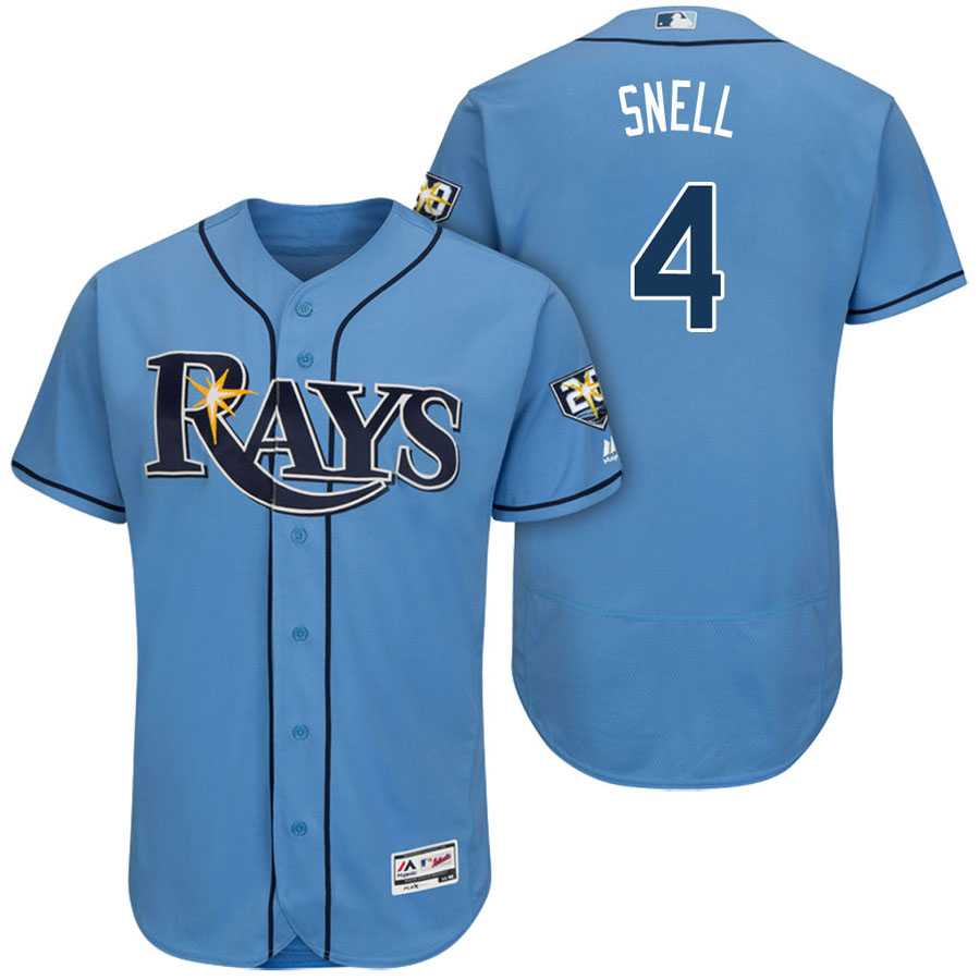Men's Tampa Bay Rays #4 Blake Snell Light Blue Flexbase 20th Anniversary Alternate Collection Stitched MLB Jersey