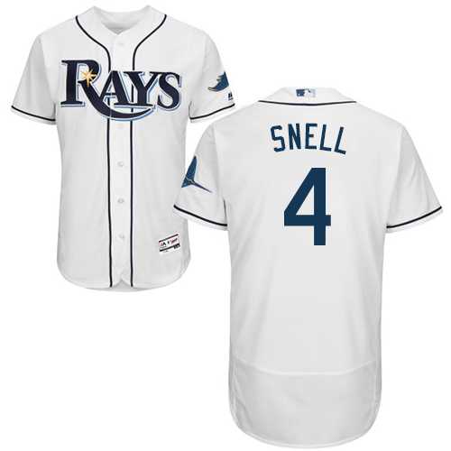 Men's Tampa Bay Rays #4 Blake Snell White Flexbase Authentic Collection Stitched MLB