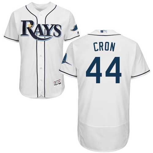 Men's Tampa Bay Rays #44 CJ Cron White Flexbase Authentic Collection Stitched MLB Men's Tampa Bay Rays #44 CJ Cron White Flexbase Authentic Collection Stitched MLB