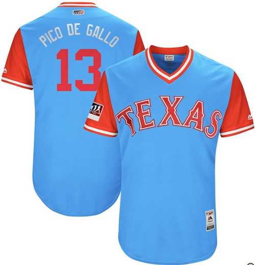 Men's Texas Rangers #13 Joey Gallo Light Blue Pico de Gallo Players Weekend Authentic Stitched MLB