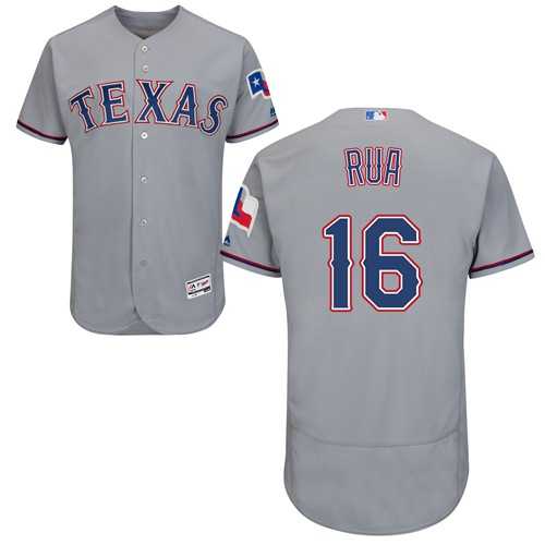 Men's Texas Rangers #16 Ryan Rua Grey Flexbase Authentic Collection Stitched MLB Men's Texas Rangers #16 Ryan Rua Grey Flexbase Authentic Collection Stitched MLB