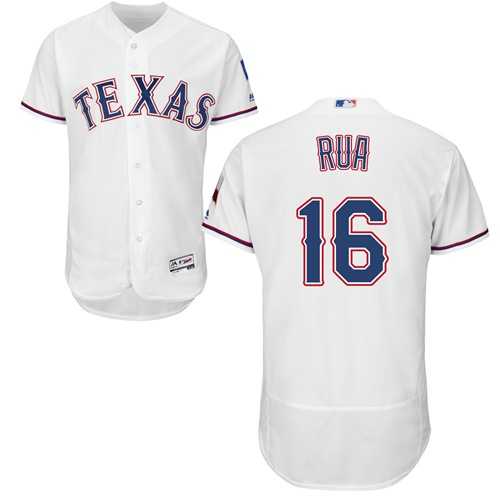 Men's Texas Rangers #16 Ryan Rua White Flexbase Authentic Collection Stitched MLB
