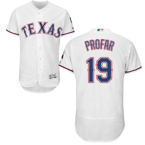 Men's Texas Rangers #19 Jurickson Profar White Flexbase Authentic Collection Stitched MLB