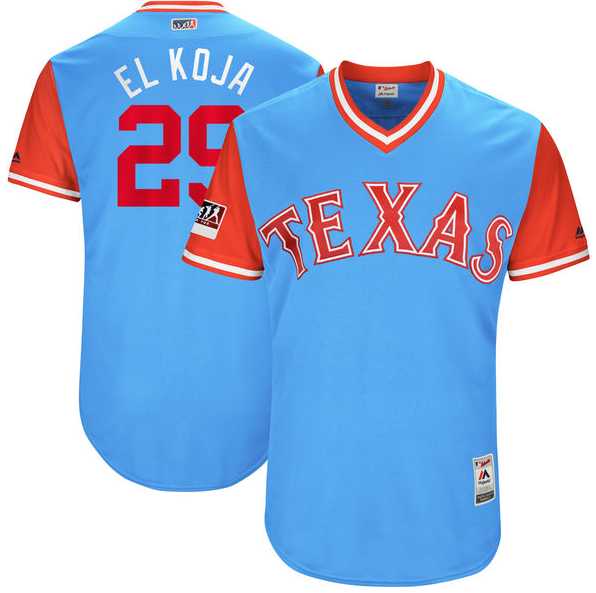 Men's Texas Rangers #29 Adrian Beltre Light Blue El Koja Players Weekend Authentic Stitched MLB