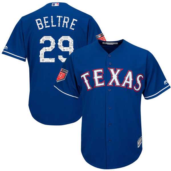 Men's Texas Rangers #29 Adrian Beltre Majestic Royal 2018 Spring Training Cool Base Player Jersey