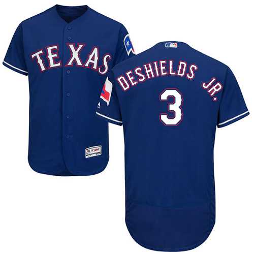 Men's Texas Rangers #3 Delino DeShields Jr. Blue Flexbase Authentic Collection Stitched MLB
