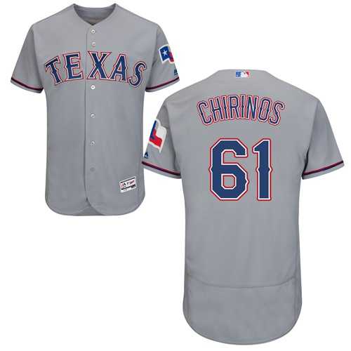 Men's Texas Rangers #61 Robinson Chirinos Grey Flexbase Authentic Collection Stitched MLB