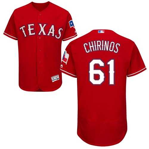 Men's Texas Rangers #61 Robinson Chirinos Red Flexbase Authentic Collection Stitched MLB
