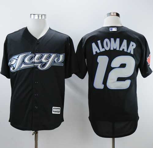 Men's Toronto Blue Jays #12 Roberto Alomar Black 2008 Turn Back The Clock Stitched MLB Jersey