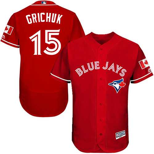 Men's Toronto Blue Jays #15 Randal Grichuk Red Flexbase Authentic Collection Canada Day Stitched MLB