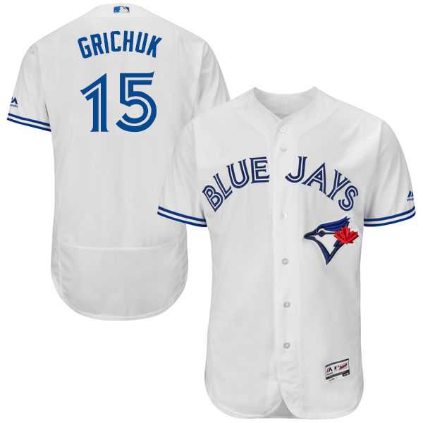Men's Toronto Blue Jays #15 Randal Grichuk White Flexbase Authentic Collection Stitched MLB