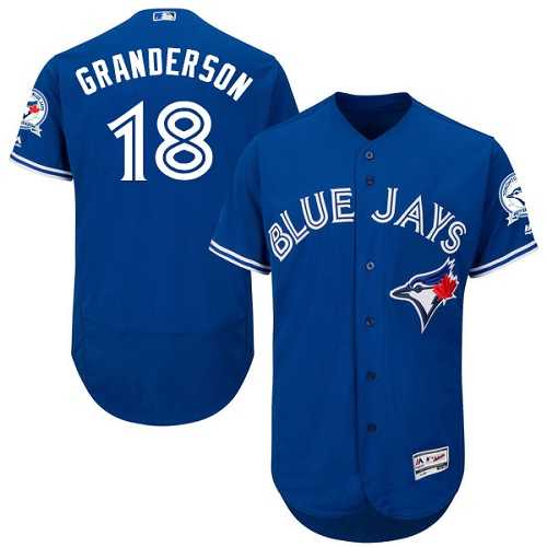 Men's Toronto Blue Jays #18 Curtis Granderson Blue Flexbase Authentic Collection Stitched MLB Men's Toronto Blue Jays #18 Curtis Granderson Blue Flexbase Authentic Collection Stitched MLB