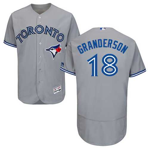 Men's Toronto Blue Jays #18 Curtis Granderson Grey Flexbase Authentic Collection Stitched MLB