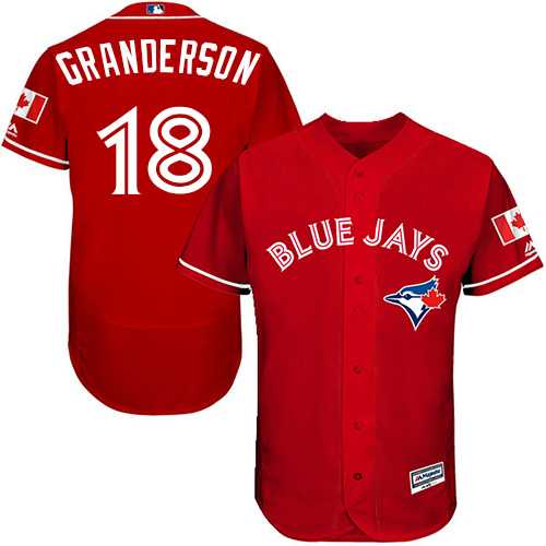 Men's Toronto Blue Jays #18 Curtis Granderson Red Flexbase Authentic Collection Canada Day Stitched MLB