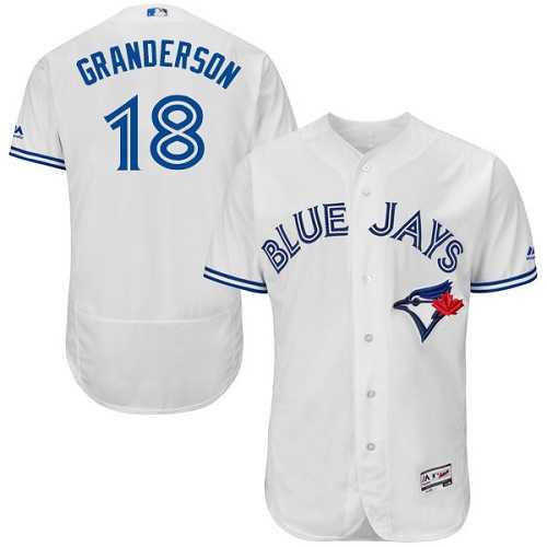 Men's Toronto Blue Jays #18 Curtis Granderson White Flexbase Authentic Collection Stitched MLB