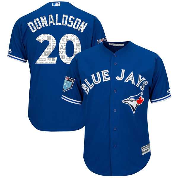 Men's Toronto Blue Jays #20 Josh Donaldson Majestic Royal 2018 Spring Training Cool Base Player Jersey