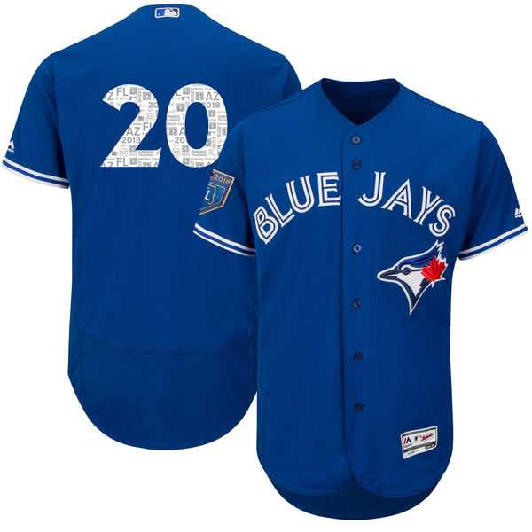 Men's Toronto Blue Jays #20 Josh Donaldson Majestic Royal 2018 Spring Training Flex Base Player Jersey