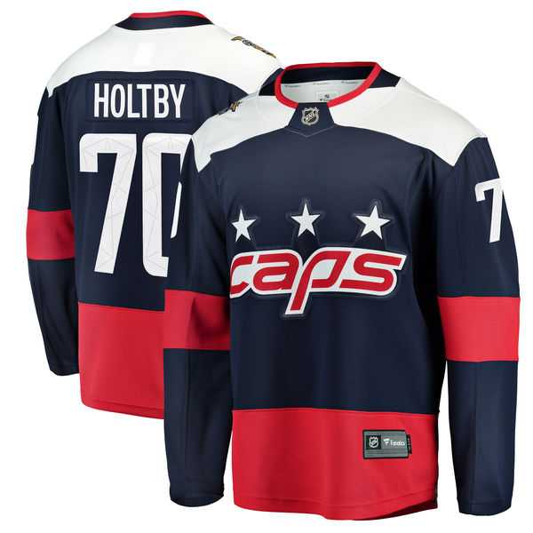 Men's Washington Capitals #70 Braden Holtby Fanatics Branded Navy 2018 NHL Stadium Series Breakaway Stitched NHL