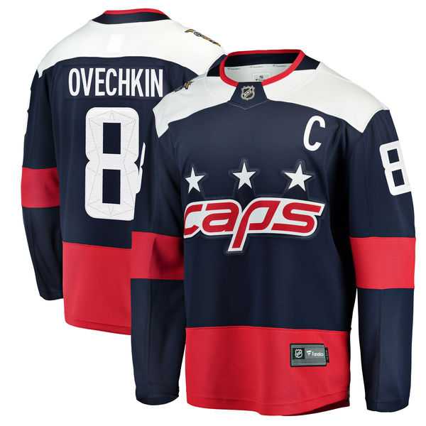 Men's Washington Capitals #8 Alexander Ovechkin Fanatics Branded Navy 2018 NHL Stadium Series Breakaway Stitched NHL