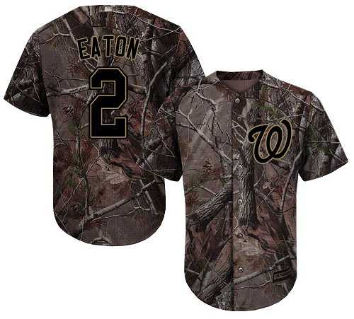 Men's Washington Nationals #2 Adam Eaton Camo Realtree Collection Cool Base Stitched MLB
