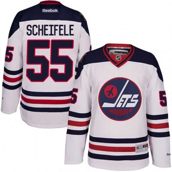 Men's Winnipeg Jets #55 Mark Scheifele White Heritage Classic Stitched NHL Jersey