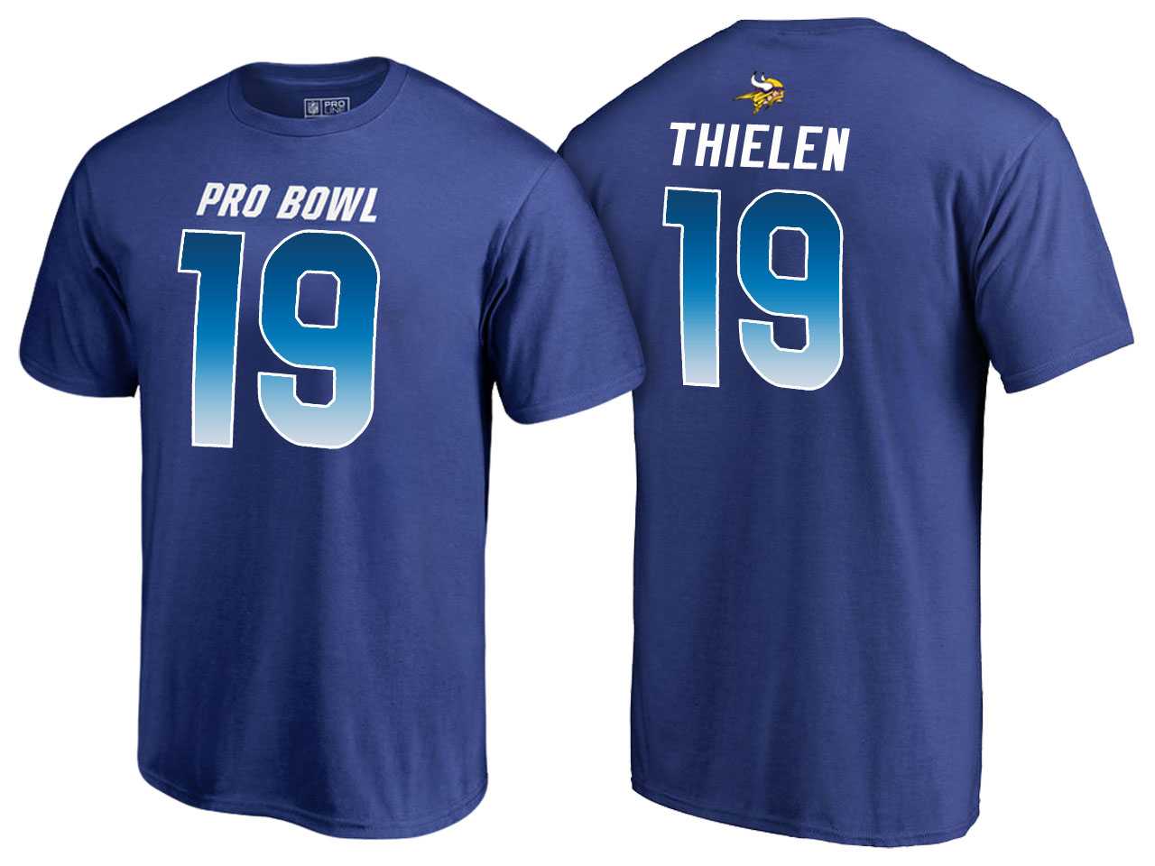 Men Adam Thielen Minnesota Vikings NFC Royal 2018 Pro Bowl Name & Number T-Shirt