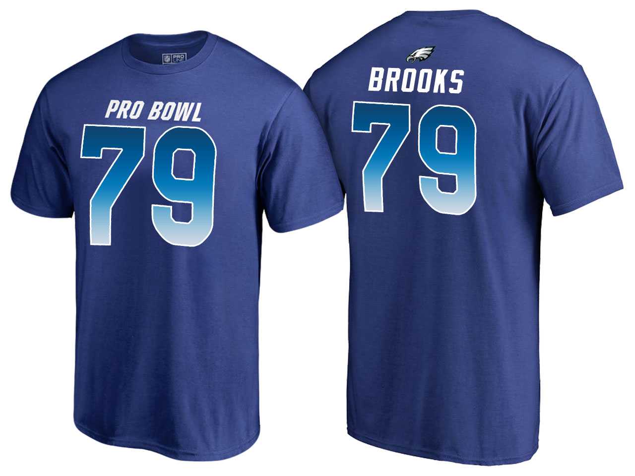 Men Brandon Brooks Philadelphia Eagles NFC Royal 2018 Pro Bowl Name & Number T-Shirt