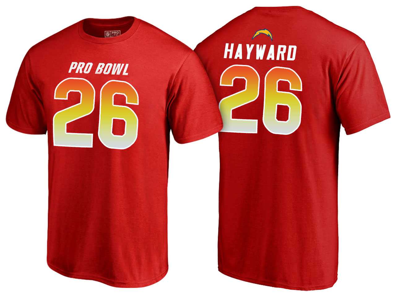 Men Casey Hayward Los Angeles Chargers AFC Red 2018 Pro Bowl Name & Number T-Shirt