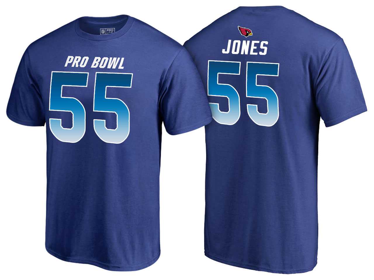 Men Chandler Jones Arizona Cardinals NFC Royal 2018 Pro Bowl Name & Number T-Shirt