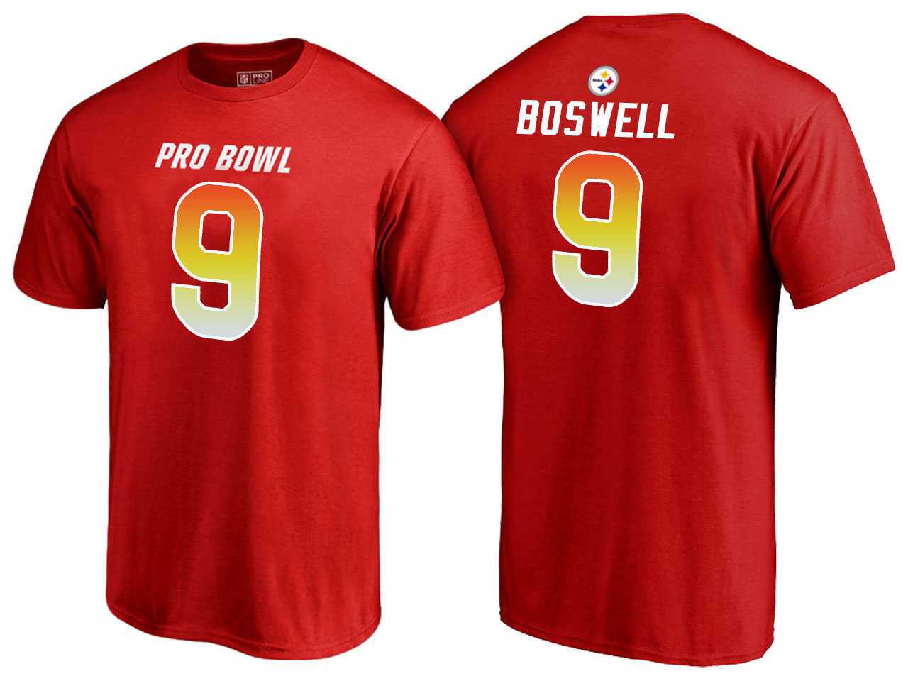 Men Chris Boswell Pittsburgh Steelers AFC Red 2018 Pro Bowl Name & Number T-Shirt
