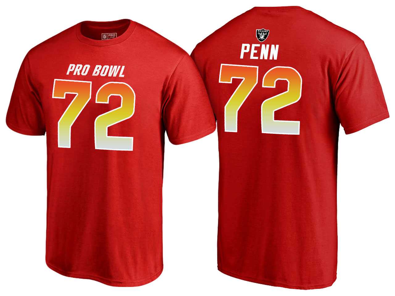 Men Donald Penn Oakland Raiders AFC Red 2018 Pro Bowl Name & Number T-Shirt