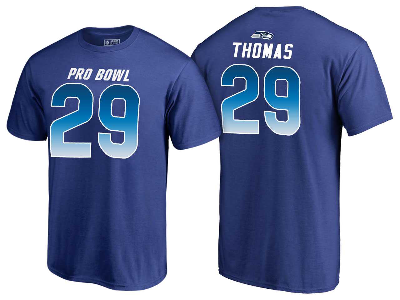 Men Earl Thomas Seattle Seahawks NFC Royal 2018 Pro Bowl Name & Number T-Shirt