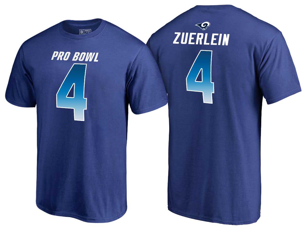 Men Greg Zuerlein Los Angeles Rams NFC Royal 2018 Pro Bowl Name & Number T-Shirt