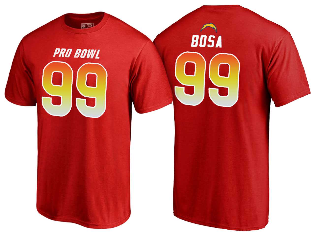 Men Joey Bosa Los Angeles Chargers AFC Red 2018 Pro Bowl Name & Number T-Shirt
