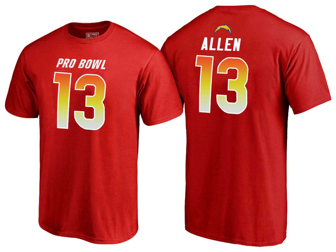 Men Keenan Allen Los Angeles Chargers AFC Red 2018 Pro Bowl Name & Number T-Shirt