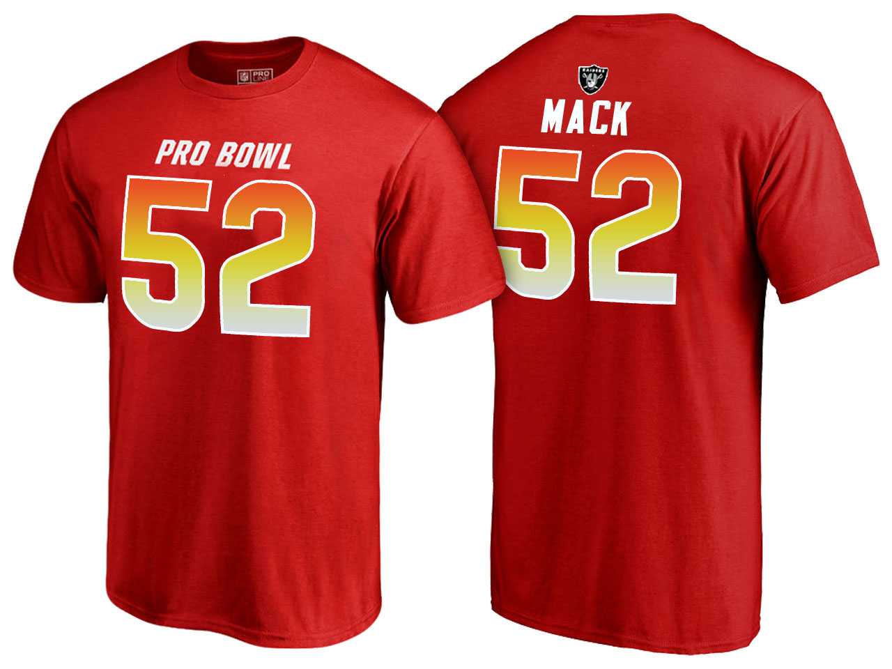 Men Khalil Mack Oakland Raiders AFC Red 2018 Pro Bowl Name & Number T-Shirt