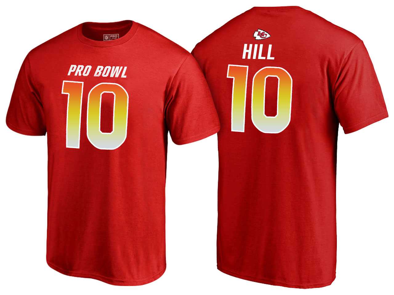 Men Tyreek Hill Kansas City Chiefs AFC Red 2018 Pro Bowl Name & Number T-Shirt