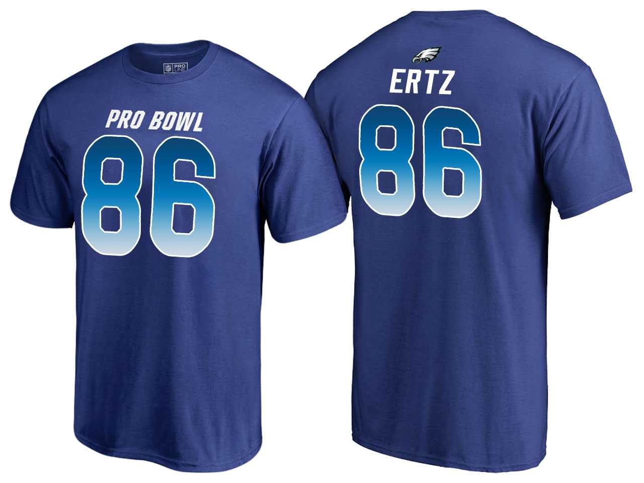 Men Zach Ertz Philadelphia Eagles NFC Royal 2018 Pro Bowl Name & Number T-Shirt