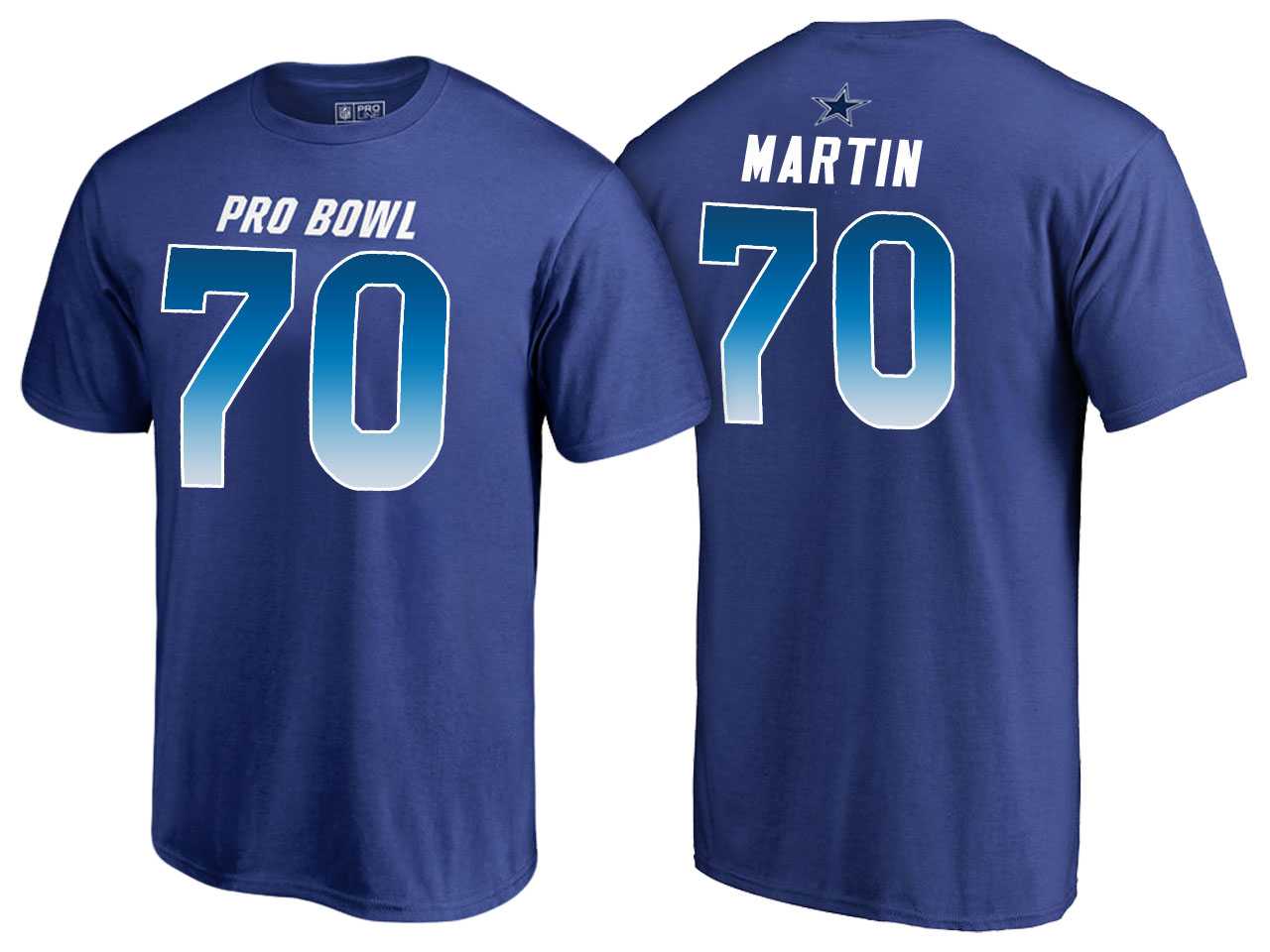 Men Zack Martin Dallas Cowboys NFC Royal 2018 Pro Bowl Name & Number T-Shirt